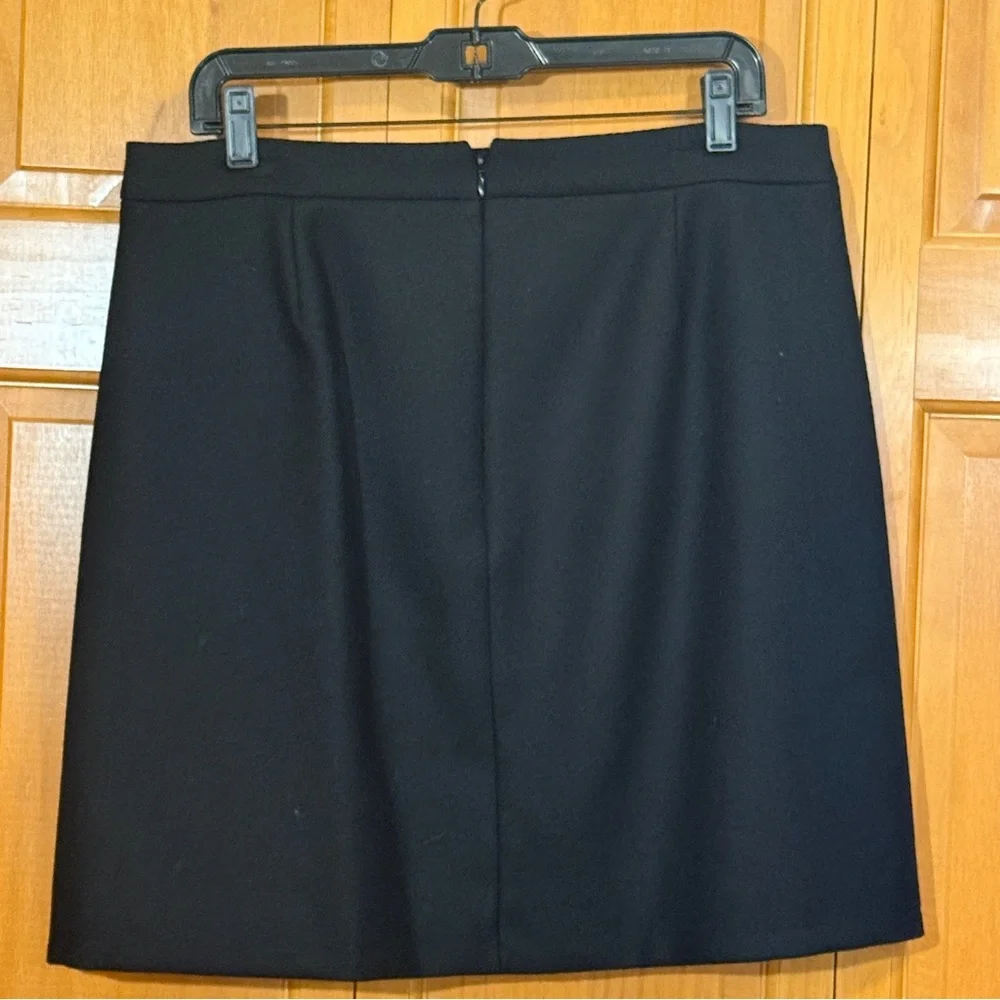 J Crew Black Black Wool Ruffle Mini Skirt